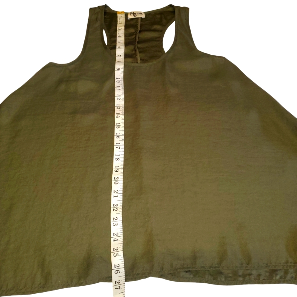 🔥REVOLVE Show Me Your MuMu‎ Cara-Van Olive Green Silky Sleeveless Tunic Tank  S - Picture 12 of 14